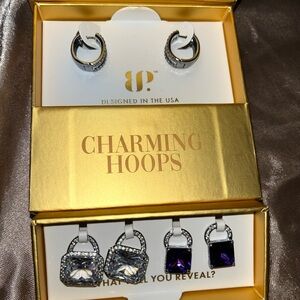 BP Silver and Purple Charming Hoops Set